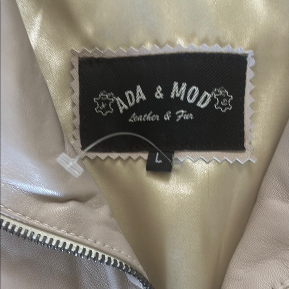 Ada & MOD genuine lamb leather Sz L tailored tan jacket zipper coat - Picture 2 of 11